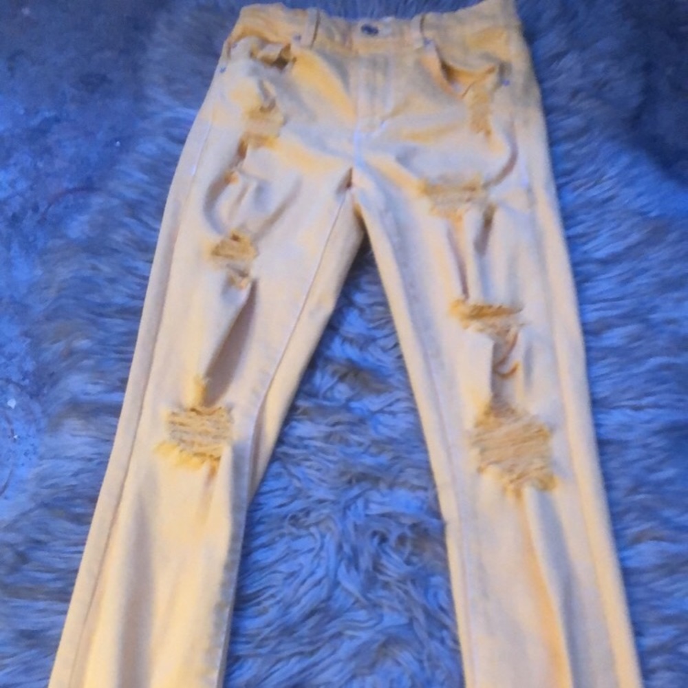yellow skinny jeans, S
